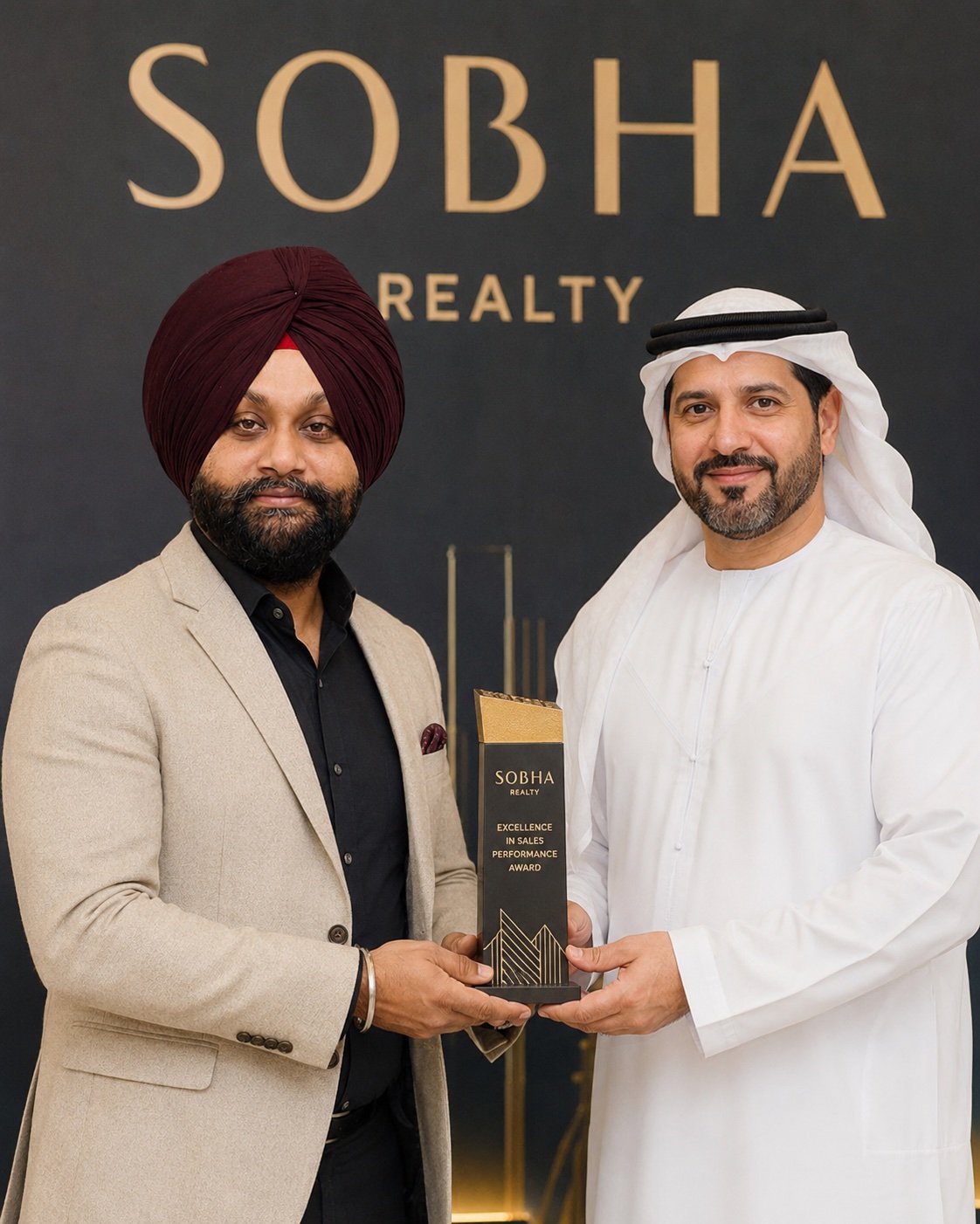 99Bricks receiving the Excellence in Sales Performance award from Sobha Realty